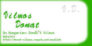 vilmos donat business card